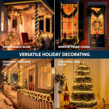 40VT LED Kersstok Touligte, Waterdigte 360 LED Kersfees Versiering Liggies - (Warm Wit)