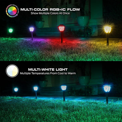 Monster Smart RGB+IC+WW Pathway LED Lights, 4 Individually Controlled Dimmable LEDs, Sound Reactive, IP44 Water & Weather Resistant, Compatible with Alexa, Siri, Google Home, Monster App, Razer Chroma