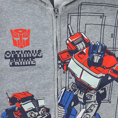 Transformers Optimus Prime Boys Zip Up Hoodie for Big Kids
