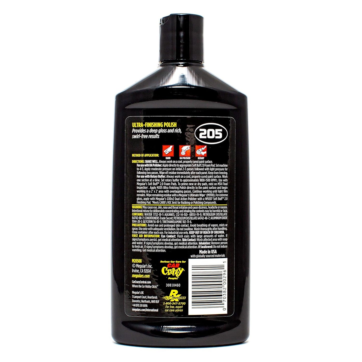 Meguiar's Mirror Glaze Ultra Finishing Polish vir Onberispelike Glans Verwyder Defekte en Kolle vir 'n Hoë Glans (8 Oz)