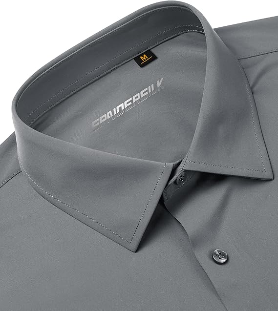 Mans Langmou Slim Fit, Spiervas, Kreukelvry, Knoop-af Rekbaar
