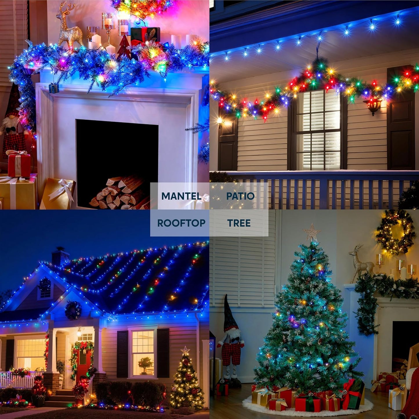 Blue Christmas String Lights,100 CT/  22.3FT Fairy Tree Lights Plug Decorations - Green Wire