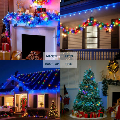 Blue Christmas String Lights,100 CT/  22.3FT Fairy Tree Lights Plug Decorations - Green Wire