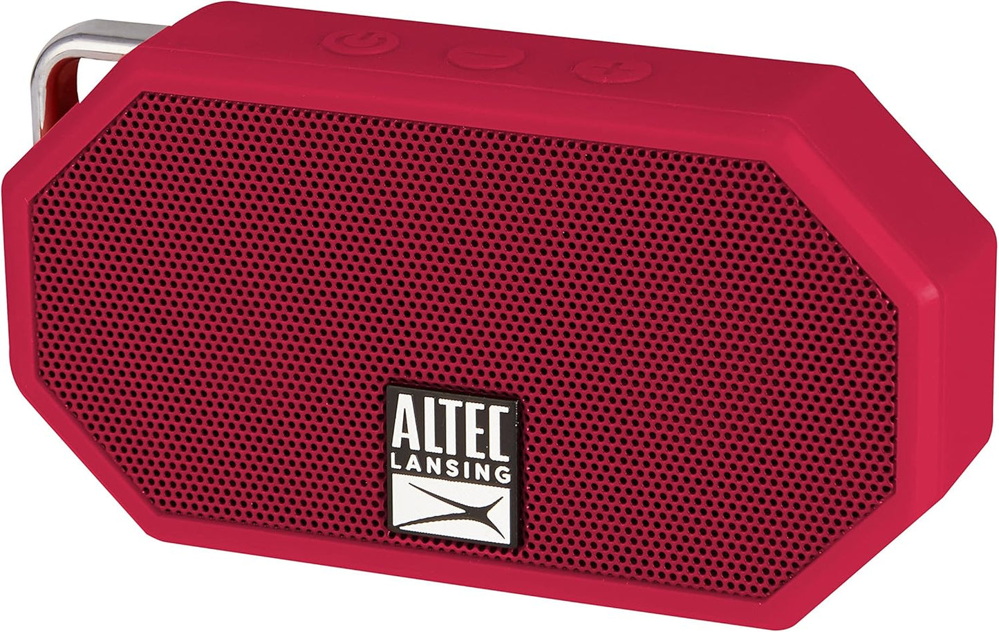 Altec Lansing Mini H2O - Waterdigte Bluetooth-luidspreker, IP67-gesertifiseer en dryf in water, kompakte en draagbare luidspreker vir stap, kamp, swembad en strand, rooi