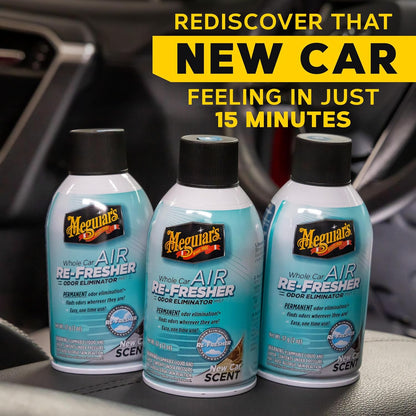 Meguiar's Whole Car Air Re-Fresher Geurbevegting Mis Lugverfrisser - Nuwe Motor Geur - 3PK (2 Oz Spuitbottels)