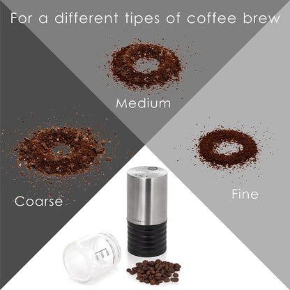 Mixpresso Elektriese Koffiemeul Met USB En Met Maklike Aan/Af-Knoppie, Koffieboontjiemeul & Speserymeul Vir Kruie, Neute & Graankorrels, Speserymeul.