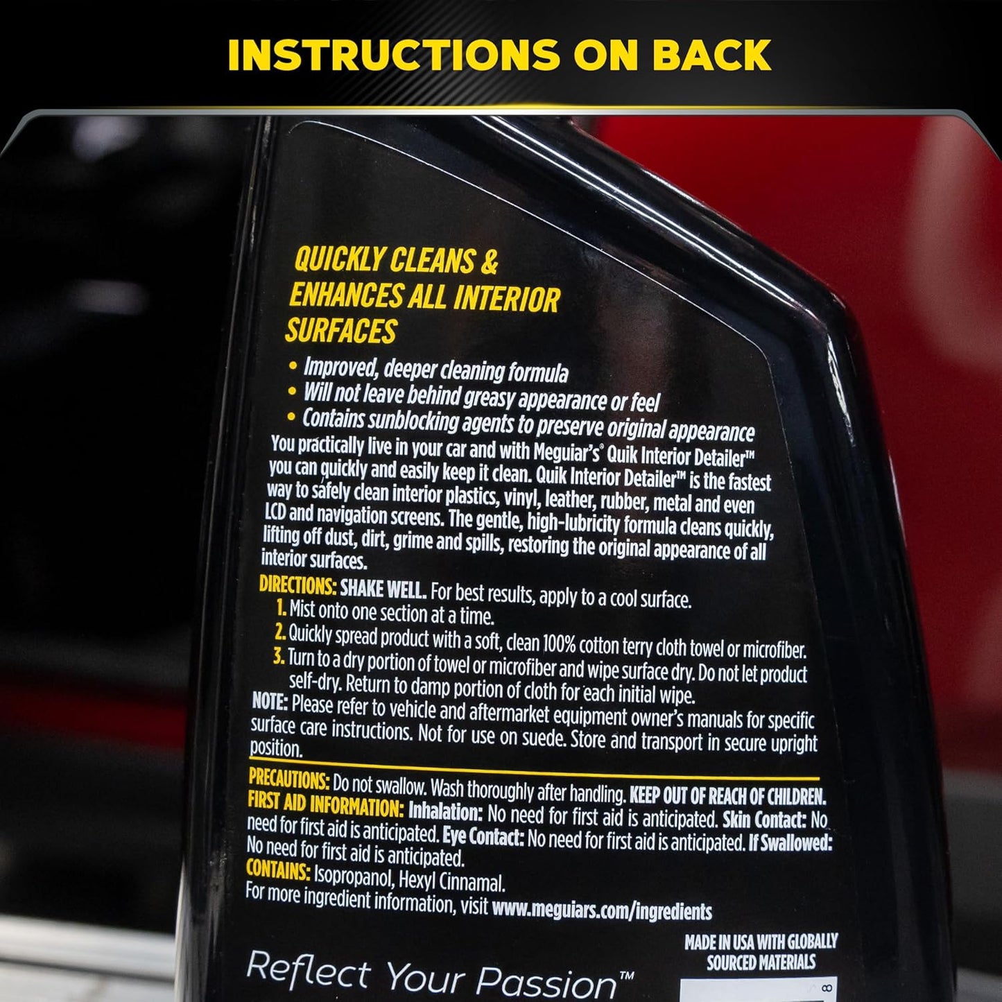 Meguiar's Quik Interior Detailer Cleaner - 24 Oz Spuitbottel