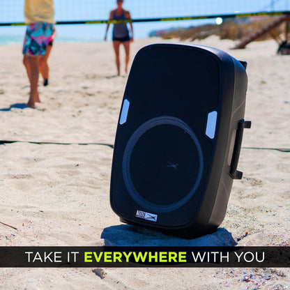 Altec Lansing SoundRover Koordlose Trolley Bluetooth-luidspreker met mikrofoon, Herlaaibare Stelselluidspreker vir Partytjies, Karaoke DJ met LED-ligte en USB-slimfoonlaaier