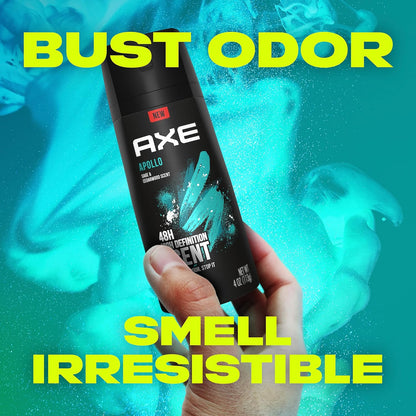 AXE Apollo Body Spray Deodorant for Long-Lasting Odor Protection, Sage & Cedarwood Deodorant - 4oz (Pack of 4)