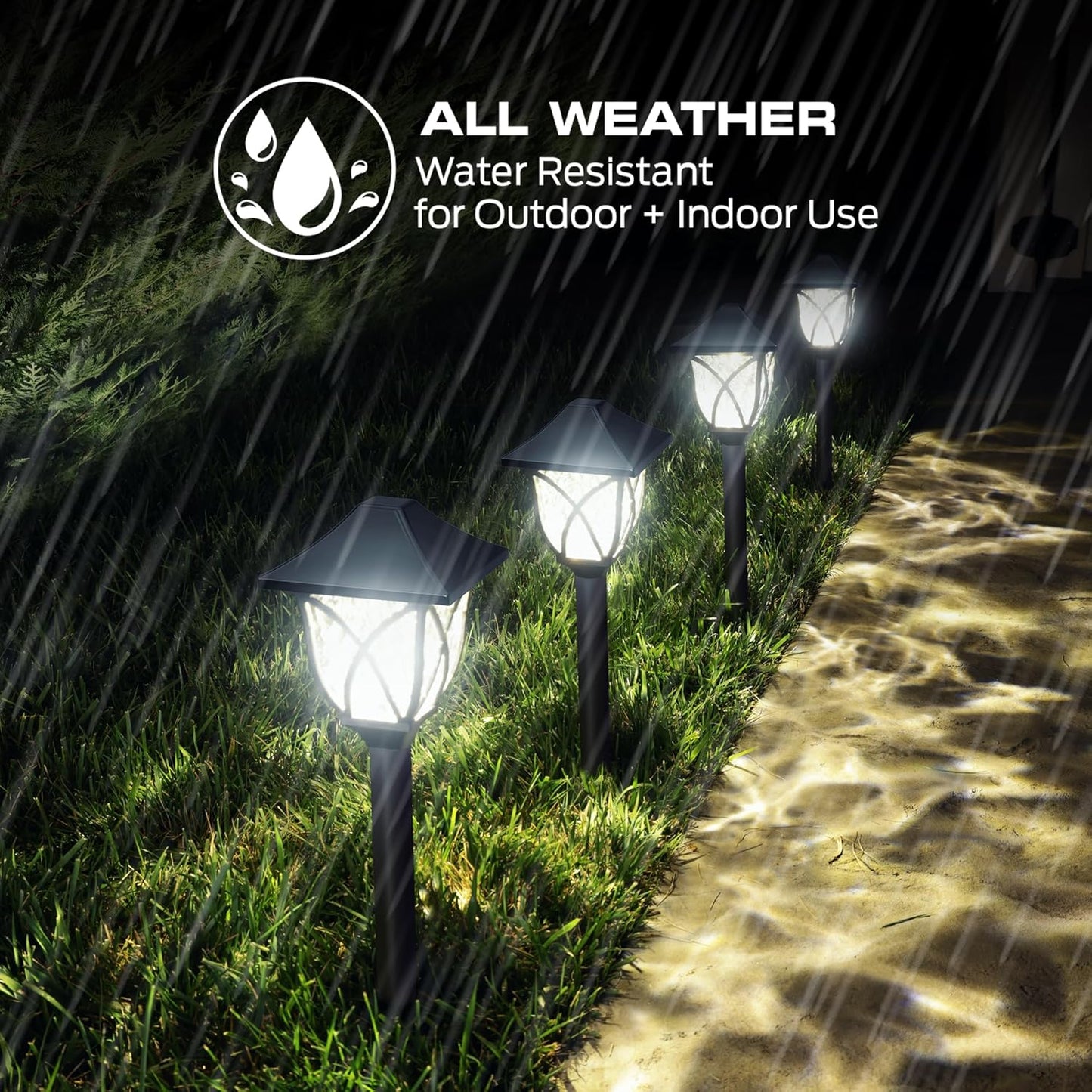 Monster Smart RGB+IC+WW Pathway LED Lights, 4 Individually Controlled Dimmable LEDs, Sound Reactive, IP44 Water & Weather Resistant, Compatible with Alexa, Siri, Google Home, Monster App, Razer Chroma