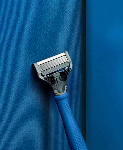 Razor Handle and Blade Cartridge- German Engineered Blades (Indigo Blue)