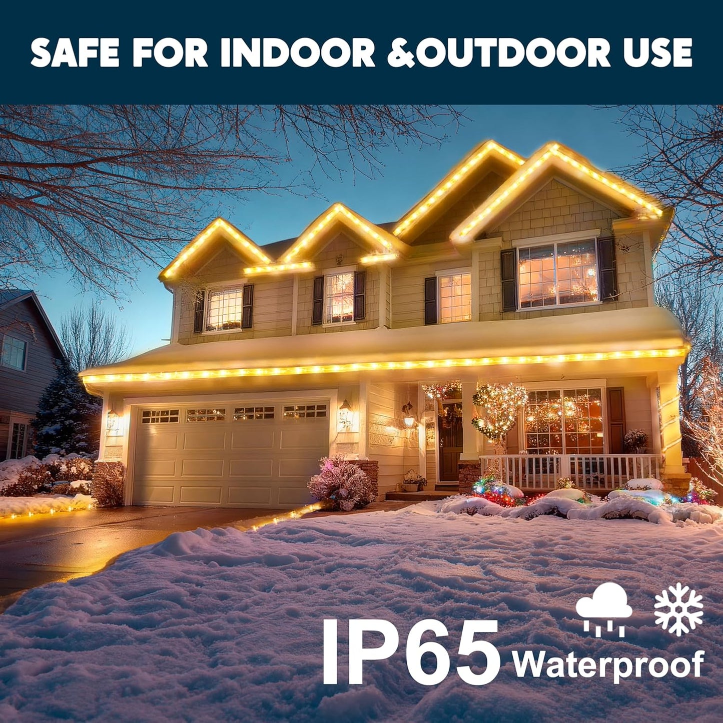 40VT LED Kersstok Touligte, Waterdigte 360 LED Kersfees Versiering Liggies - (Warm Wit)