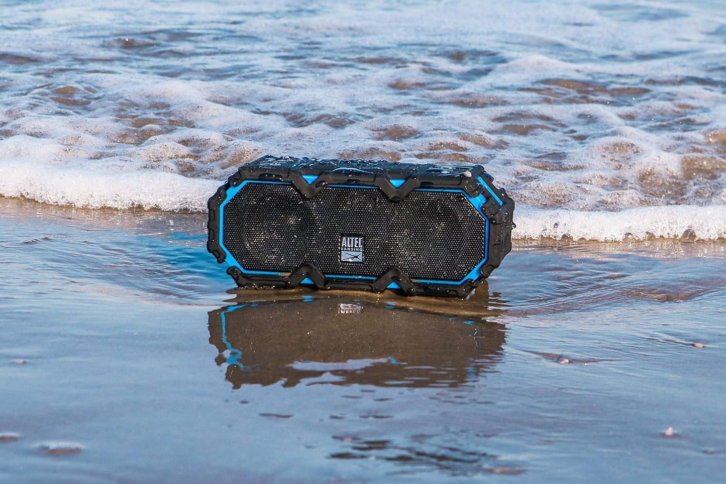 Altec Lansing LifeJacket Jolt - Waterdigte Bluetooth-luidspreker, Duursame en Draagbare Luidspreker met Qi Draadlose Laai en Stemassistent, Swart met Liggie
