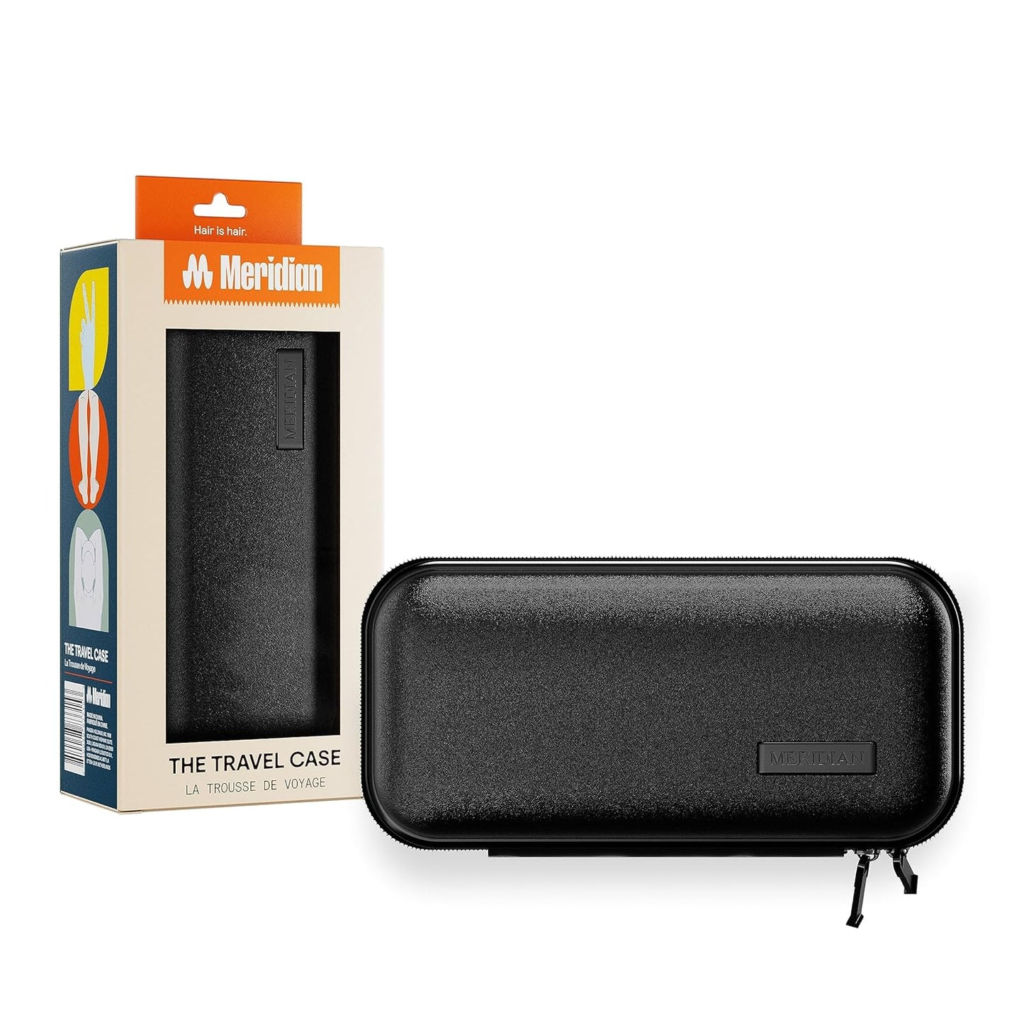 MERIDIAN Body Hair Trimmer for Men Balls, Bikini Trimmer and Hard Case - Onyx