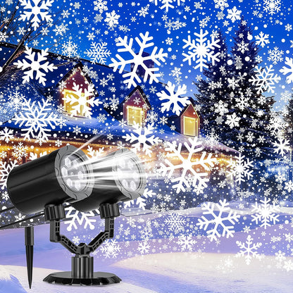 Christmas Outdoor Projector Lights, Dynamic IP65 Waterproof Snowflake Projector Decorations