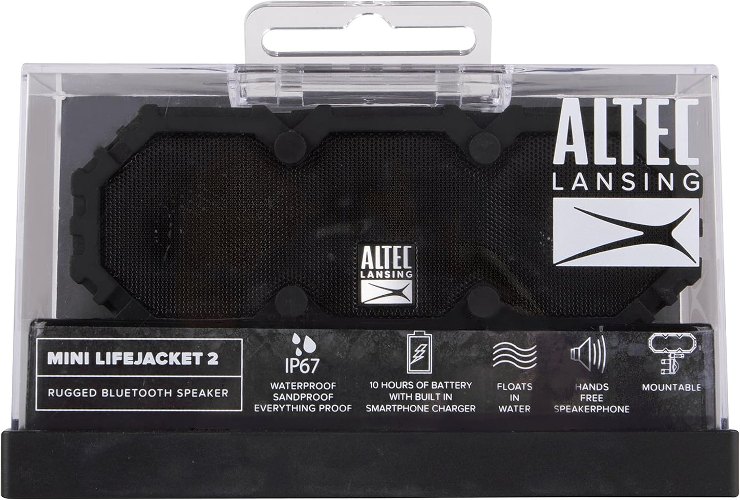 Altec Lansing Mini LifeJacket 2 - IP67 Waterdigte Swewende Bluetooth-luidspreker Vir Swembad En Reis, Skokbestand en Sneeubestand Draagbare Luidspreker Vir Buitelug, 30 voet Bereik en 10 Uur Speeltyd