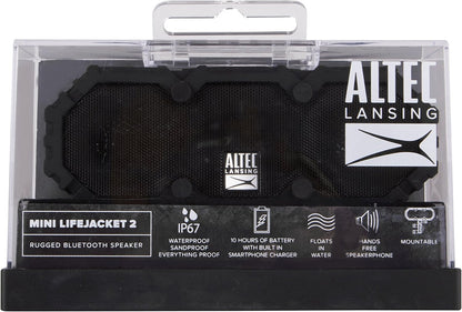 Altec Lansing Mini LifeJacket 2 - IP67 Waterdigte Swewende Bluetooth-luidspreker Vir Swembad En Reis, Skokbestand en Sneeubestand Draagbare Luidspreker Vir Buitelug, 30 voet Bereik en 10 Uur Speeltyd
