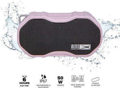 Altec Lansing Baby Boom XL - Waterdigte Bluetooth-luidspreker, draadlose en draagbare luidspreker vir reis- en buitegebruik, diep bas en harde klank, 1 pak, pienk