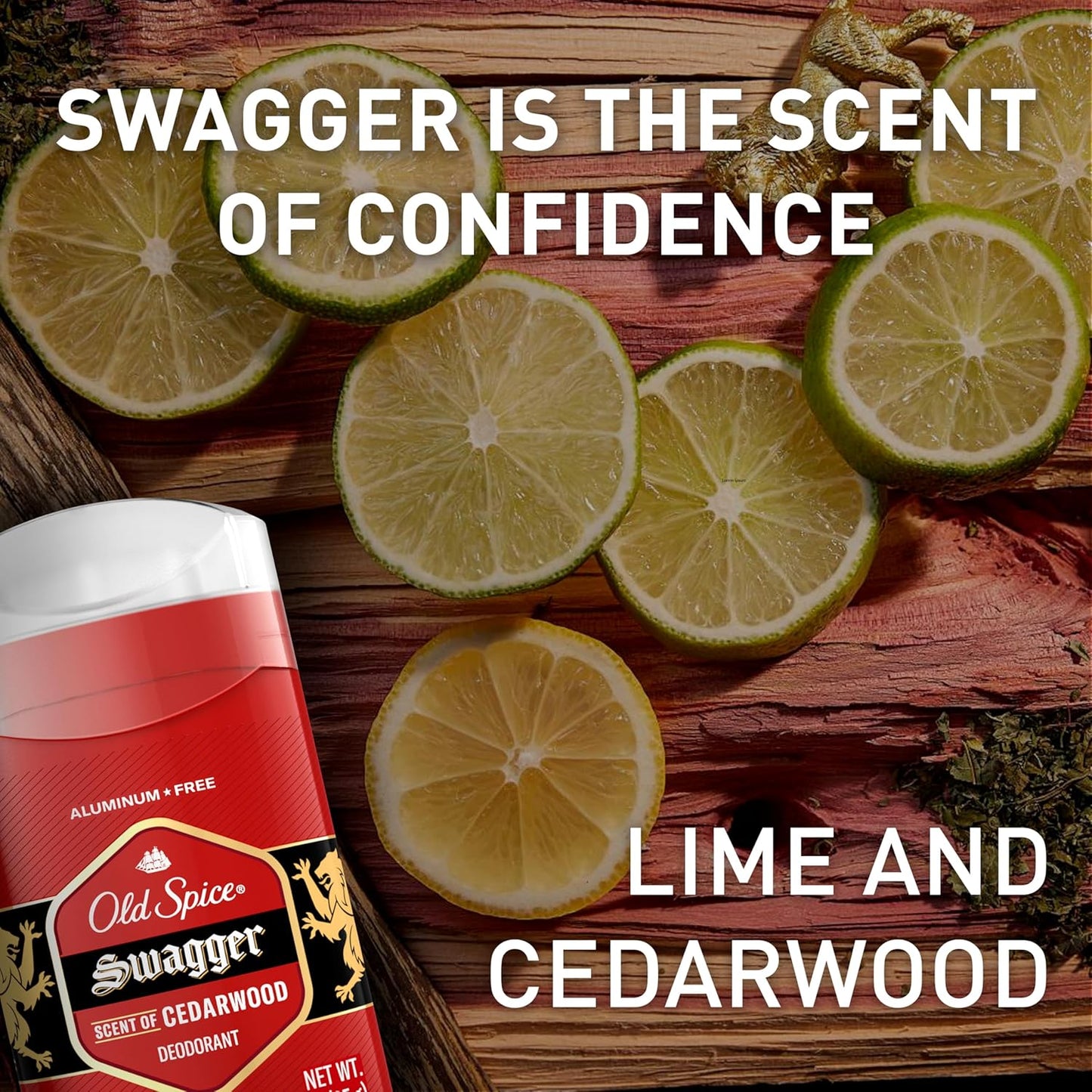 Old Spice Aluminum Free Deodorant for Men, 24/7 Odor Protection, Freshness & Lasting Scent - Swagger w/ Cedarwood Scent - (2 Pack)