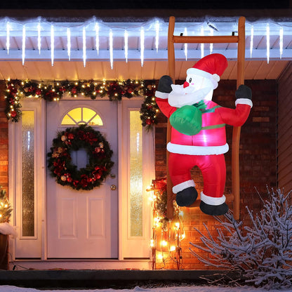 6 FT Christmas Inflatable Climbing Santa Decorations with Build-in LEDs