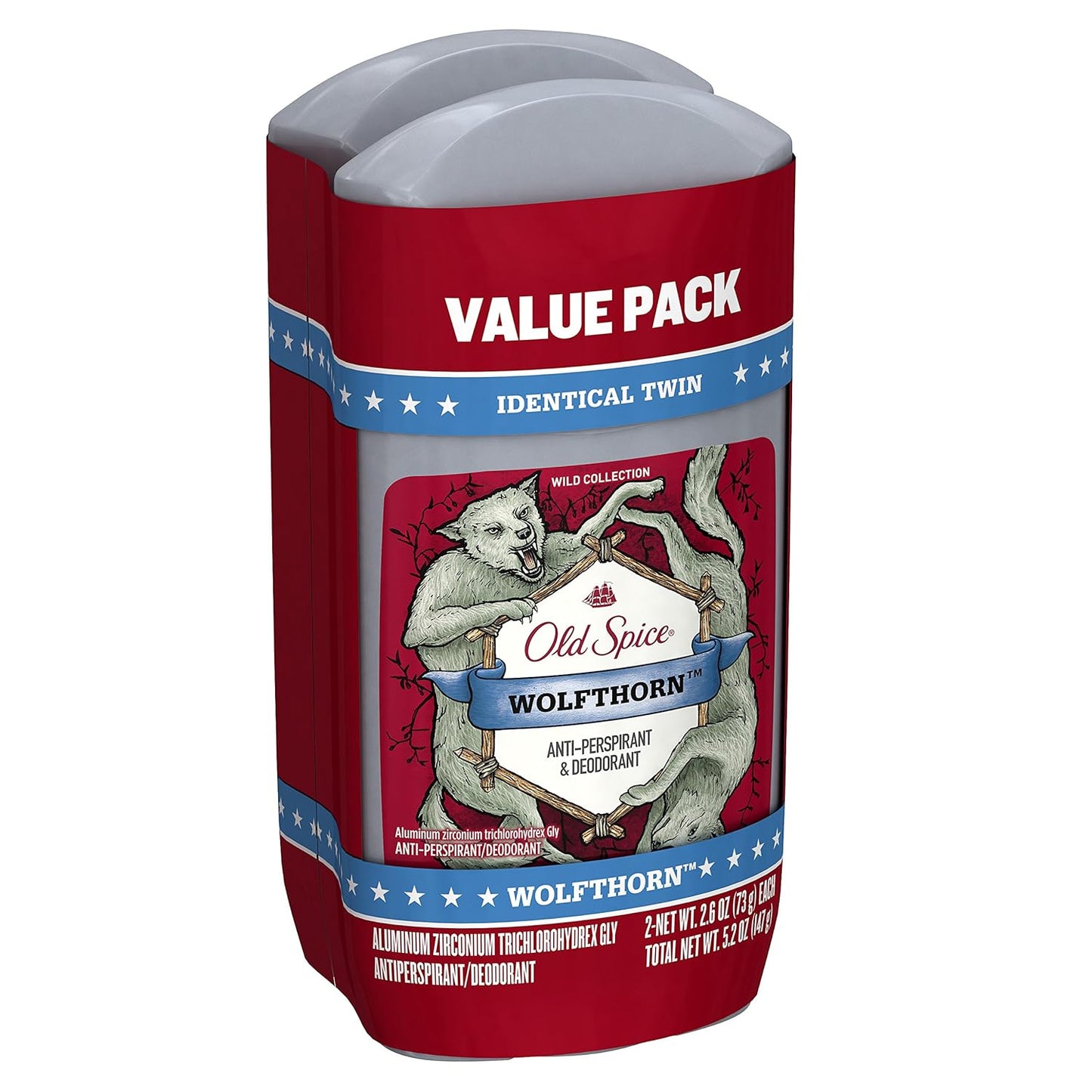 Old Spice Wild Collection Invisible Solid Anti-Perspirant and Deodorant, Wolfthorn Scent - 2.6 Oz Ea, 2 Count