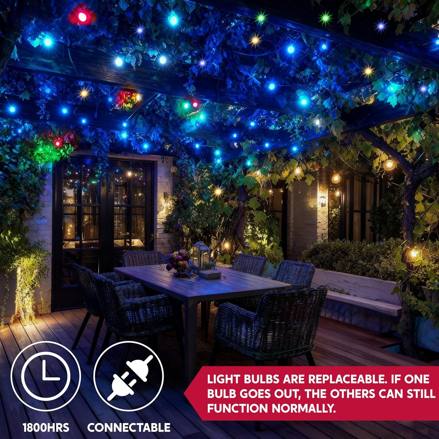 Blue Christmas String Lights,100 CT/  22.3FT Fairy Tree Lights Plug Decorations - Green Wire