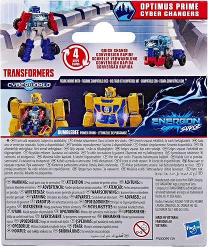 Transformers CYBERWORLD Optimus Prime Cyber Changers Energon Surge 4-Inch Action Figure Quick Change to Truck Mode - Robot Toys (Kids 6+)