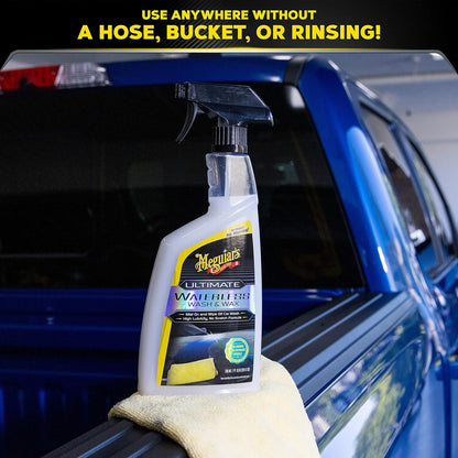 Meguiar's Ultimate Waterless Wash & Wax, Krasvrye Skoonmaaksproei 2-in-1 Detailer vir Glans (26 Oz)
