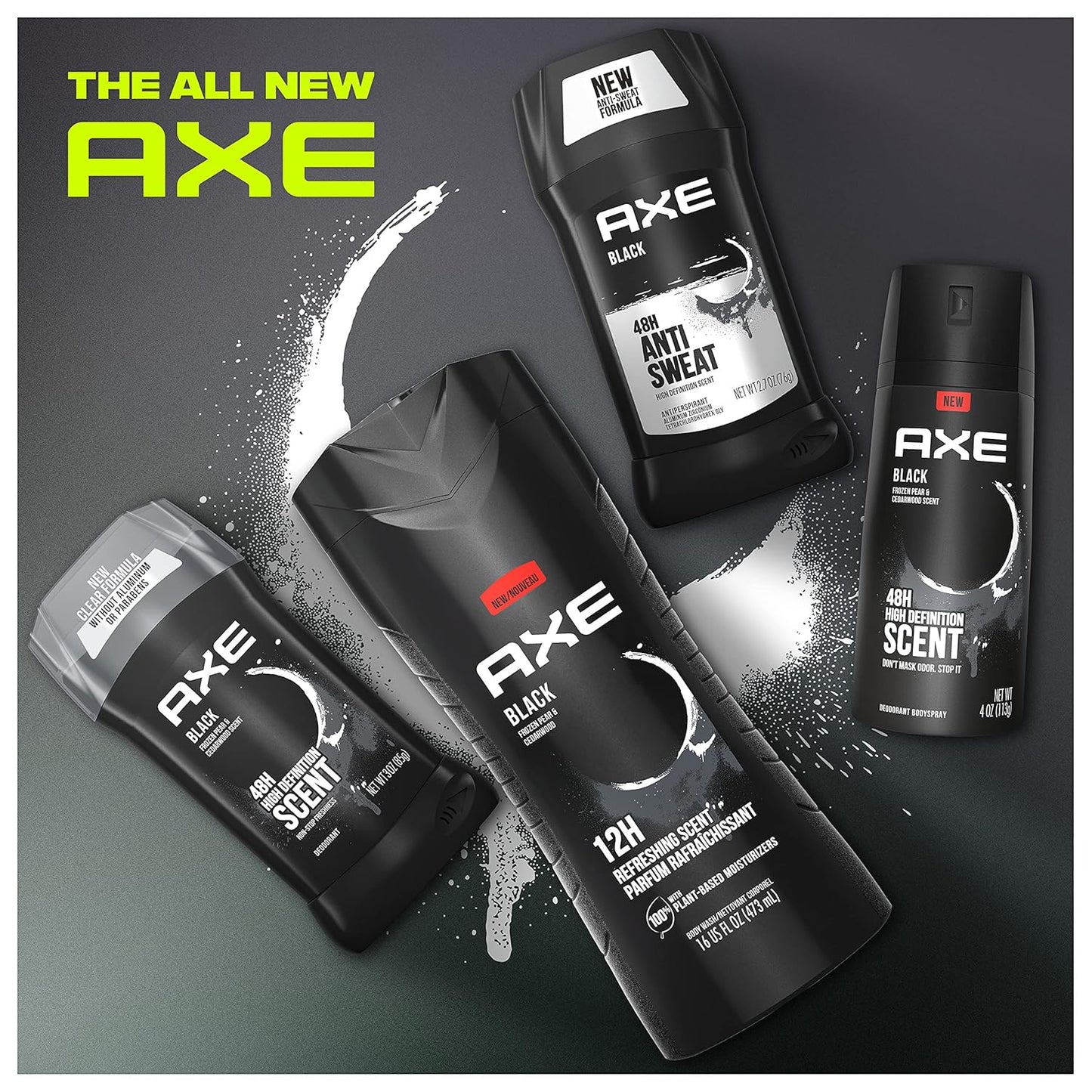 AXE Antiperspirant Stick For Men 48 Hour Sweat And Odor Protection Black Frozen Pear And Cedarwood Men's Deodorant (2.7oz) Pack of 2