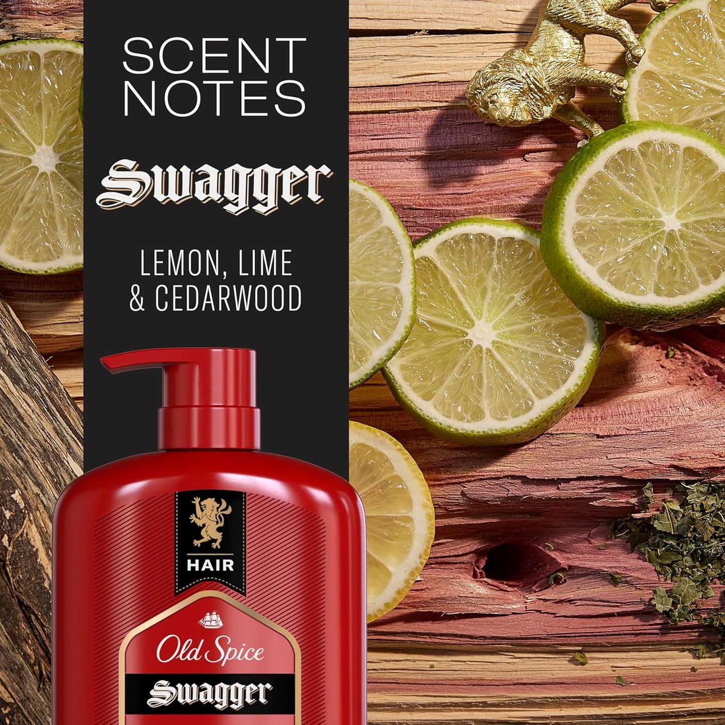 Old Spice Men's 2-in-1 Shampoo and Conditioner - Swagger Cedarwood Lime Scent (Twin Pack)