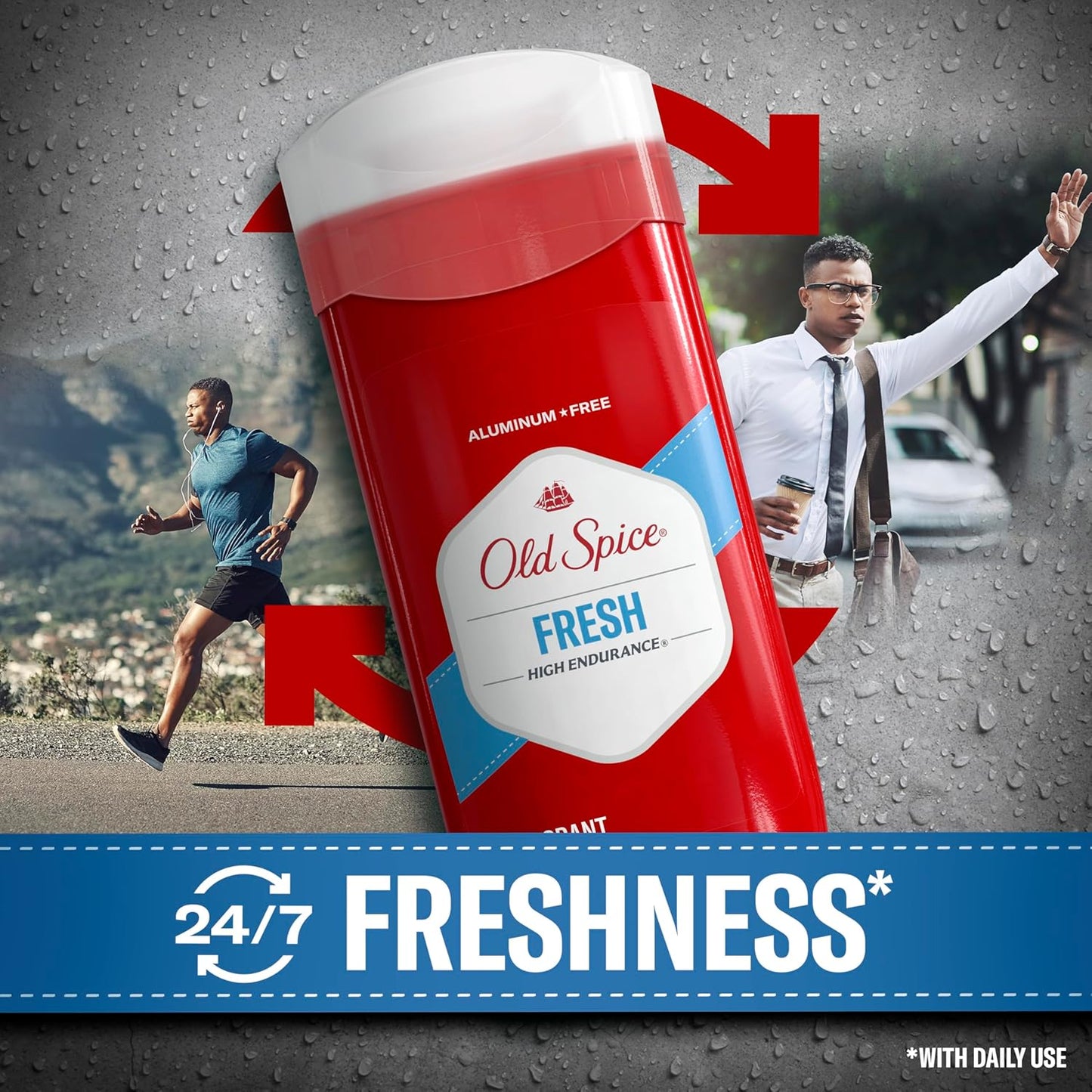 Old Spice Aluminum Free Deodorant For Men, High Endurance, 24/7 Sweat Defense & Odor Protection - Fresh Scent (Pack of 3)