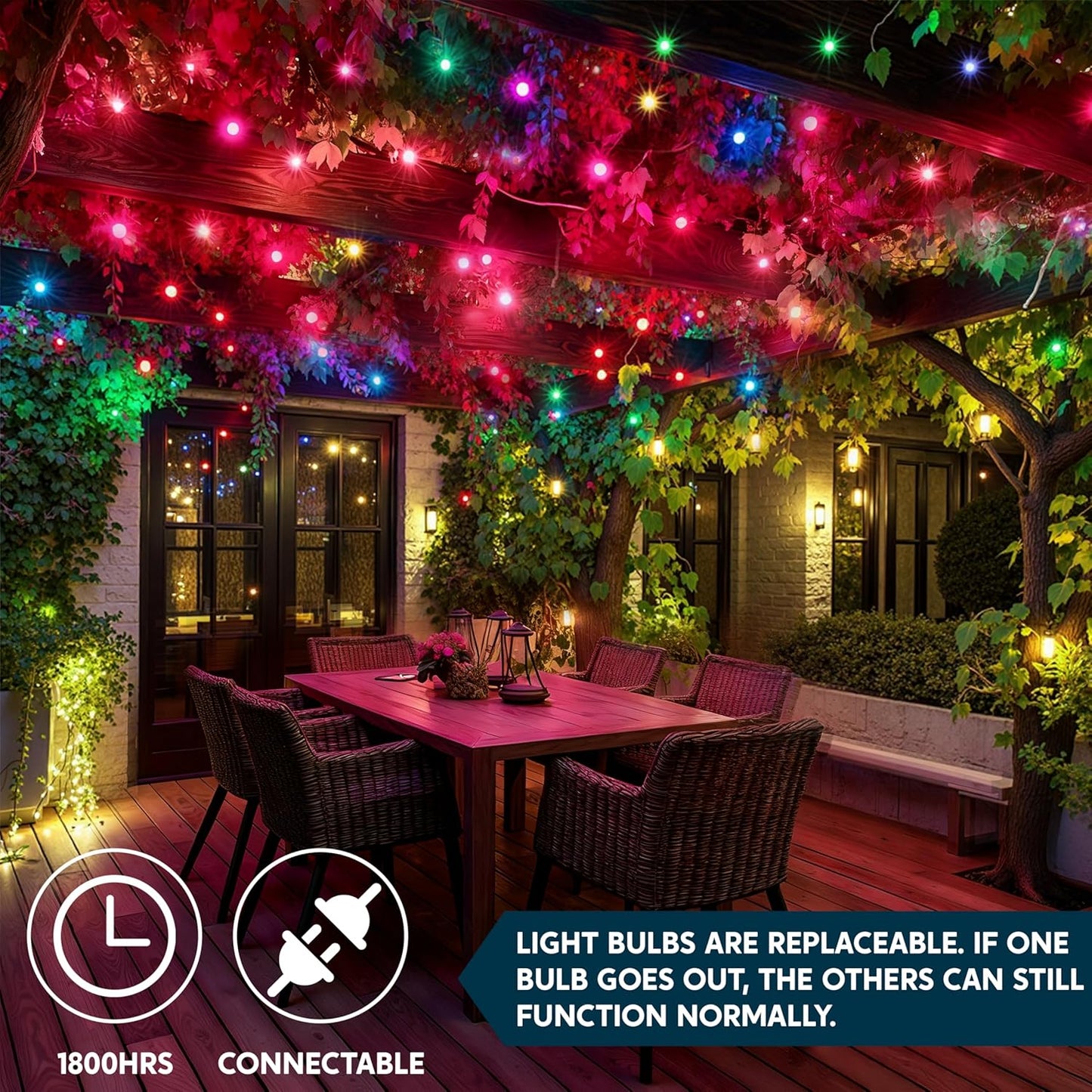 Kersfees String Lights Binne 100CT Mini Pienk 21.4 FT Beligtingsdekor - Wit Draad