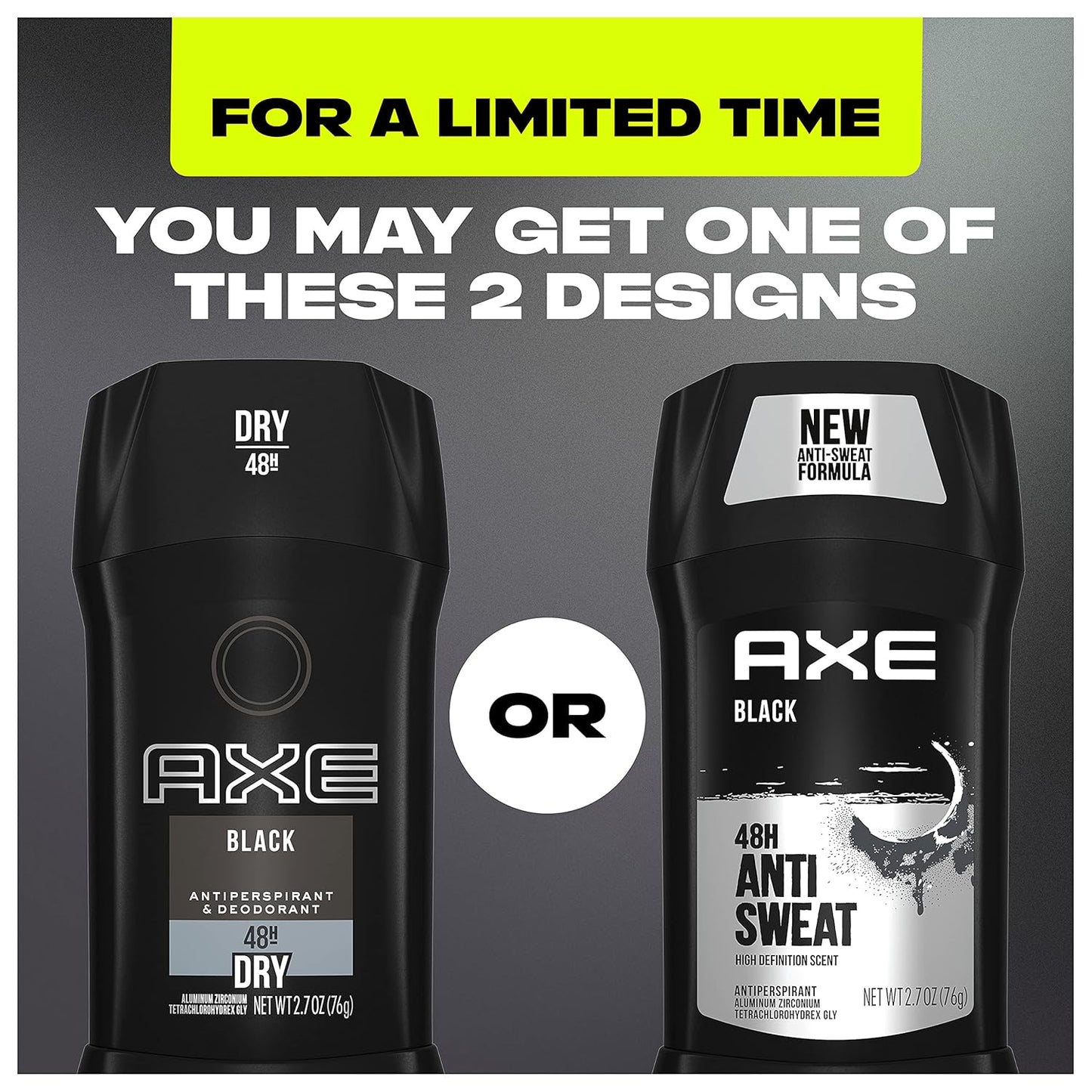 AXE Antiperspirant Stick For Men 48 Hour Sweat & Odor Protection For Long Lasting Freshness, Black Frozen Pear And Cedarwood - 2.7oz (PACK OF 2)