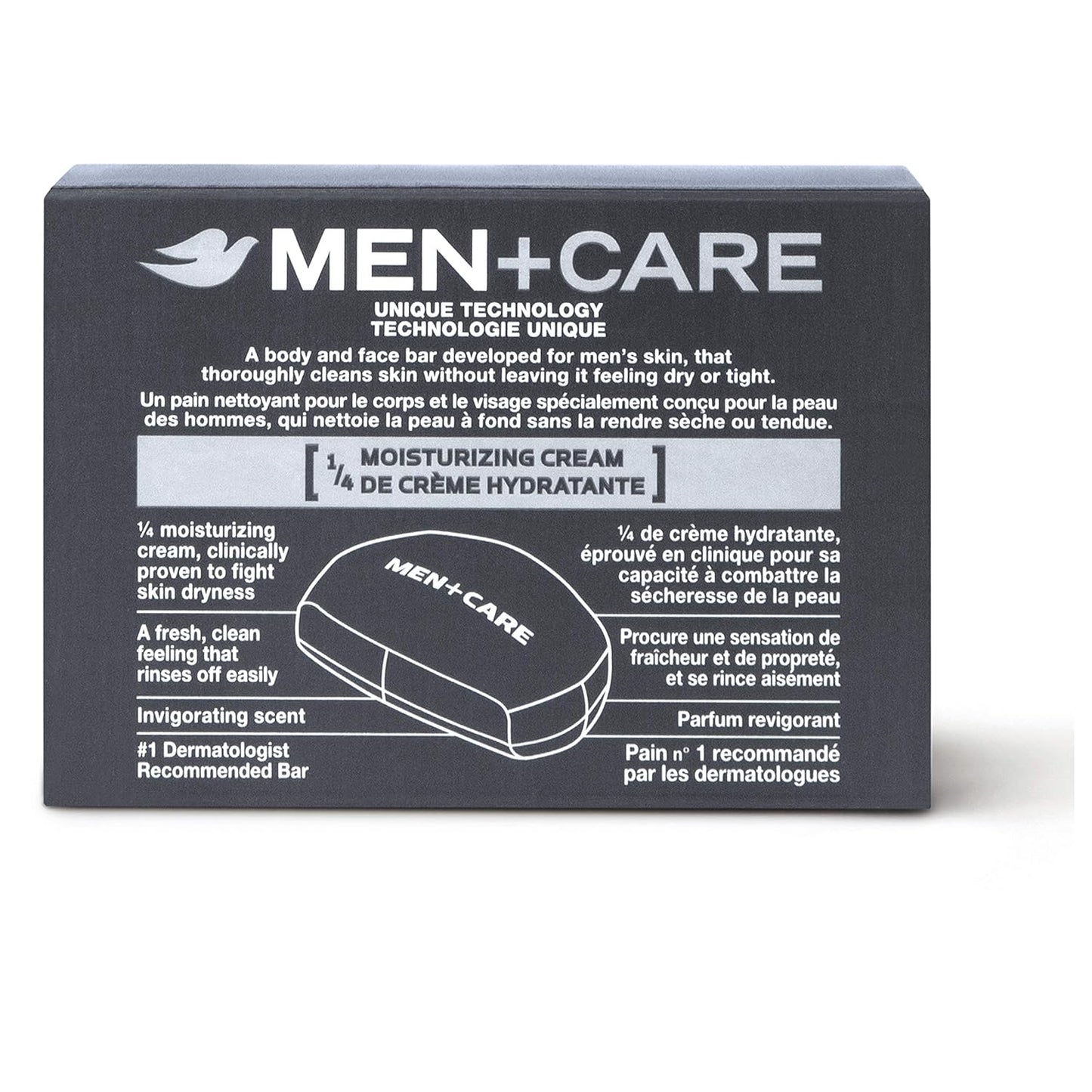 DOVE MEN CARE 3 in 1 Bar Cleanser for Body, Face, and Shaving Extra Fresh Cleanser Bar Soap to Clean and Hydrate Skin (Pack of 8)