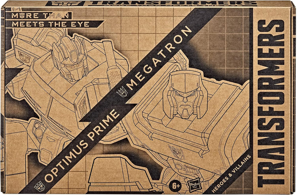 Transformers Toys Heroes and Villains Optimus Prime and Megatron 2-Pack Action Figures - for Kids Ages 6 and Up, 7-inch (Amazon Exclusive)