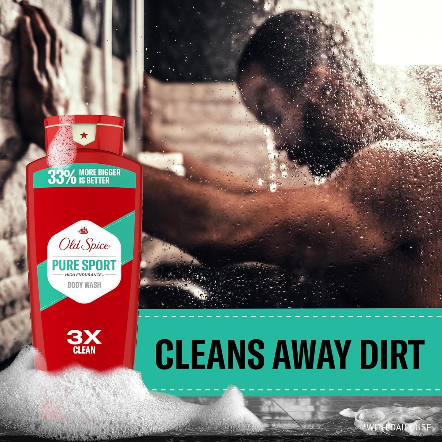 Old Spice Refreshing Body Wash for Men, High Endurance, 3X Defense, 24/7 Shower Fresh - Pure Sport Scent  (Pack of 2)