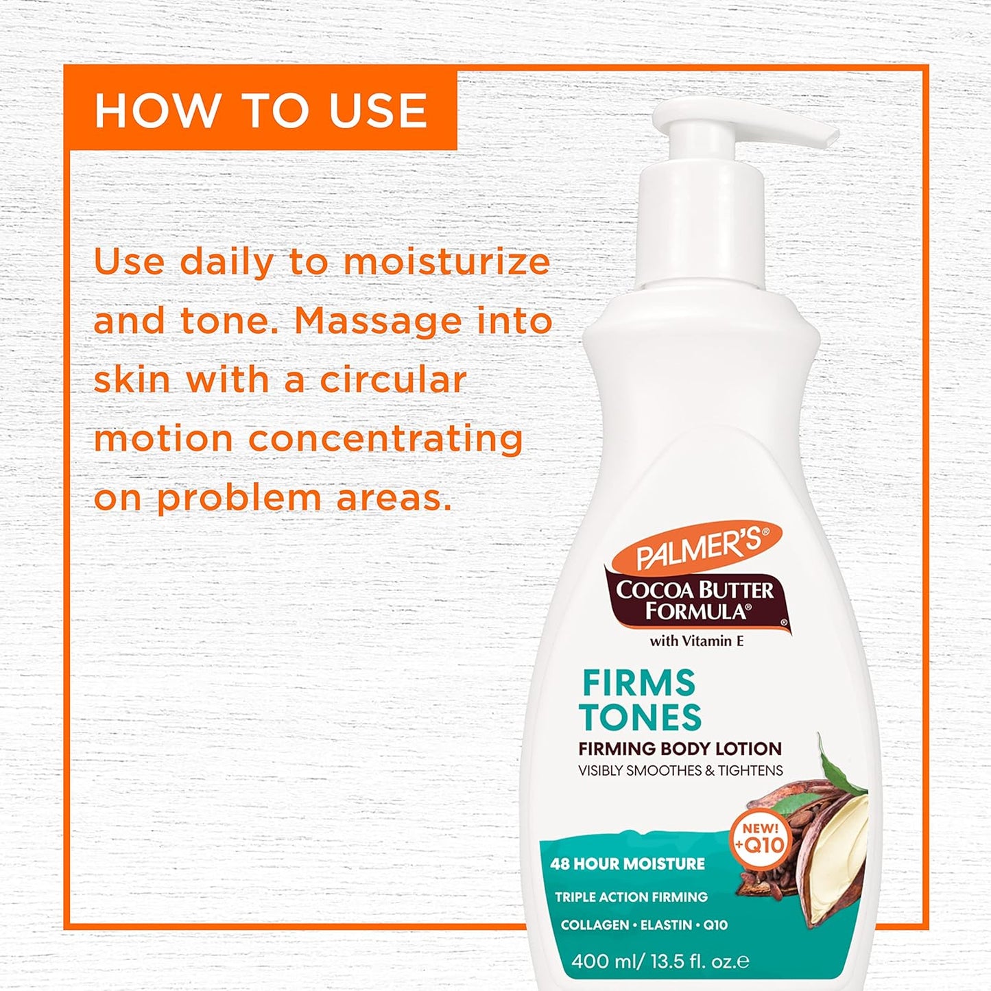 Palmer's Cocoa Butter Formula Skin Firming Body Lotion, Toning & Tightening Cream with Q10, Collagen & Elastin - (13.5 Oz.)