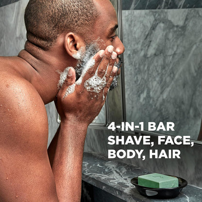DOVE MEN Plant-Powered Natural Essential Oil 4-in-1 Bar Soap for Men's Body, Hair, Face and Shave (4PK)