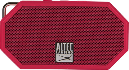 Altec Lansing Mini H2O - Waterdigte Bluetooth-luidspreker, IP67-gesertifiseer en dryf in water, kompakte en draagbare luidspreker vir stap, kamp, swembad en strand, rooi