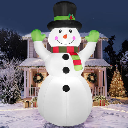 (6 FT) Tall Christmas Inflatables Snowman Decorations w/ Built-in LED with Magic Hat Winter Decoration
