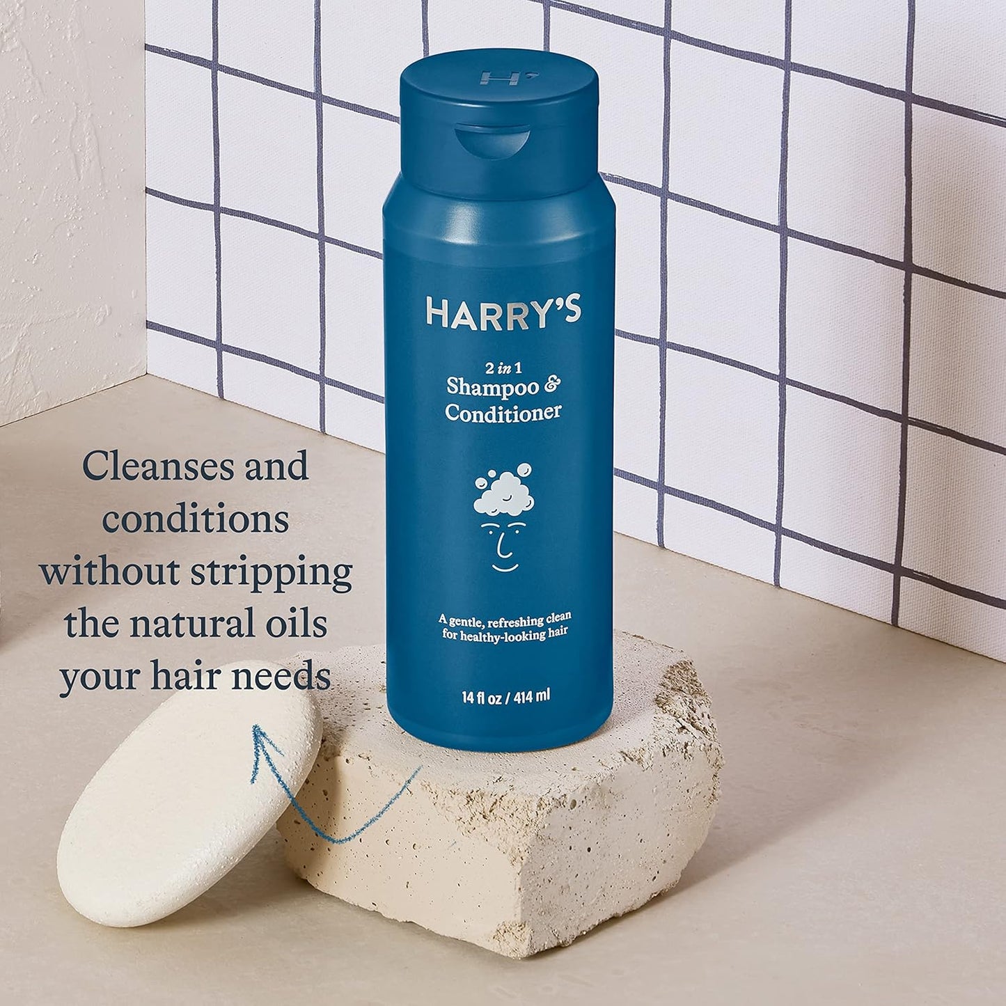 Harry's Men's Shampoo and Conditioner 2 in 1, Gentle & Refreshing For All Hair Types, 14 Fl Oz, 3 Count