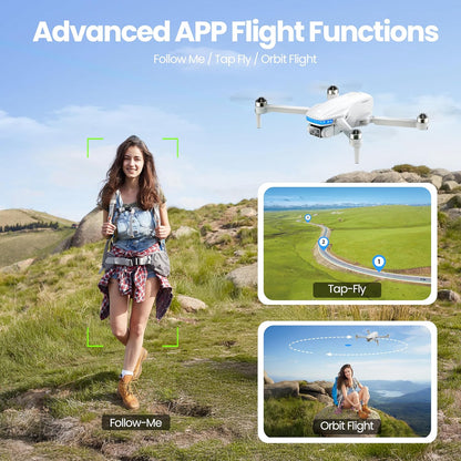 Drones w/ GPS Camera 4K, Brushless Motor FPV Auto Return - Foldable Drone