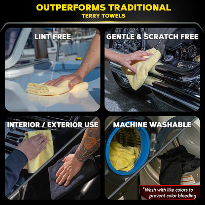 Meguiar's Supreme Shine Mikroveselhanddoeke vir Motors, Ultra-Plush Motor Mikroveselhanddoekstel