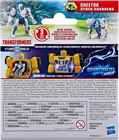 Transformers CYBERWORLD Cheetor Cyber Changers Energon Surge 4-Inch Action Figure Quick Change to Beast Mode - Robot Toys (Kids 6+)