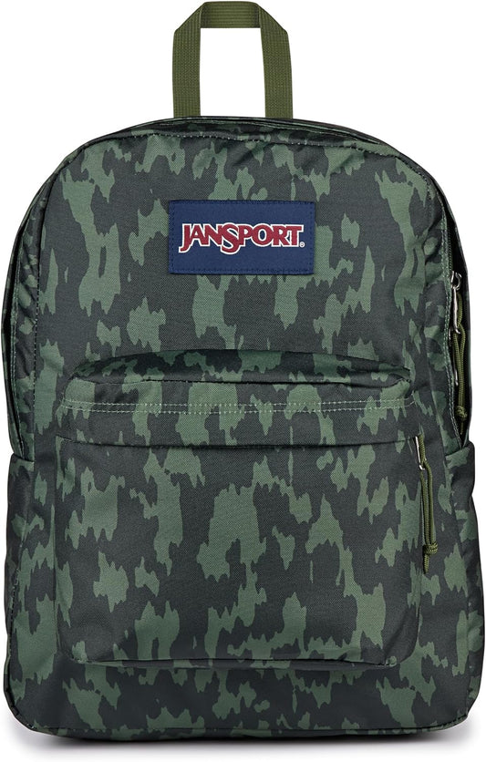 JanSport SuperBreak One Rugsak – Duursame, Liggewig Sak met 1 Hoofkompartement, Voorste Nutssak met Ingeboude Organiseerder, Hoëgehalte Rugsak, Camo Illusion