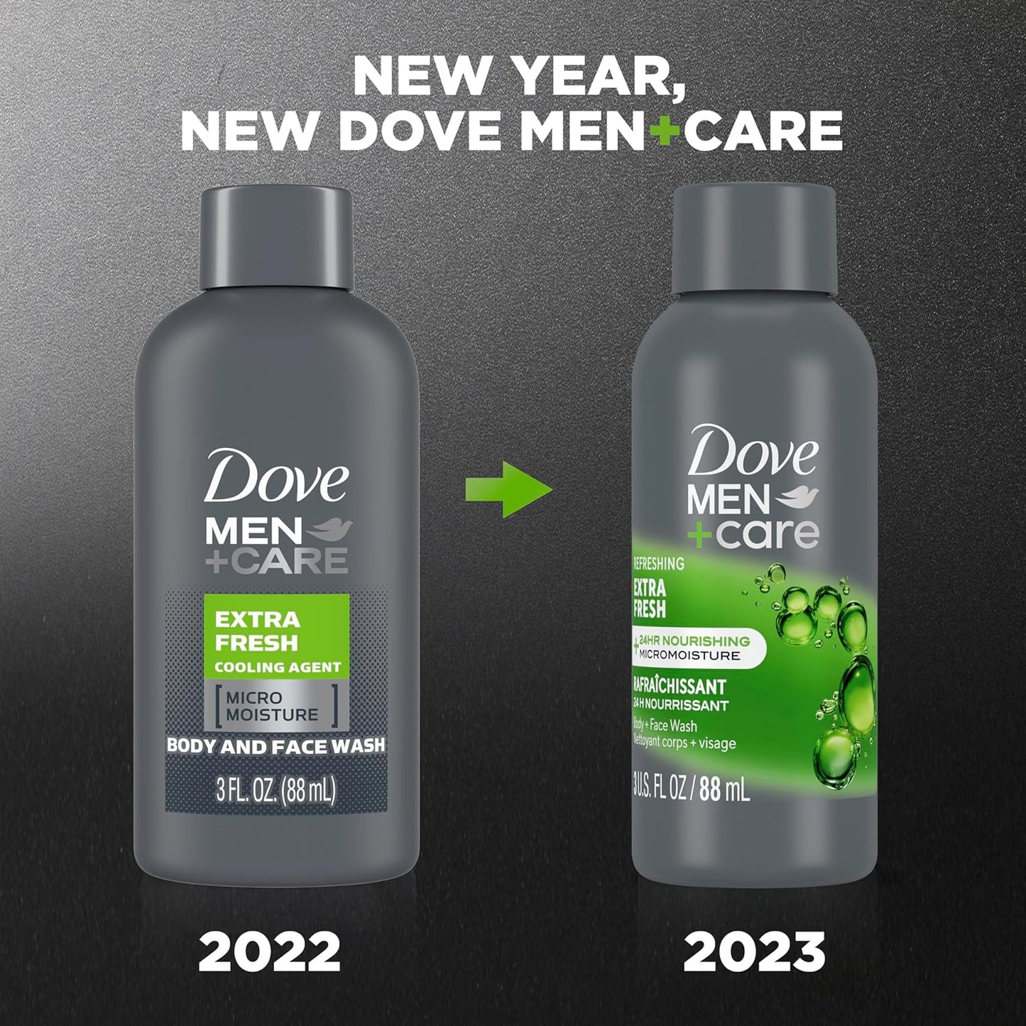 Dove Men+Care Refreshing Extra Fresh w/ 24-Hour Nourishing Micromoisture Technology Body Wash for Men - 3 oz (Pack of 3)