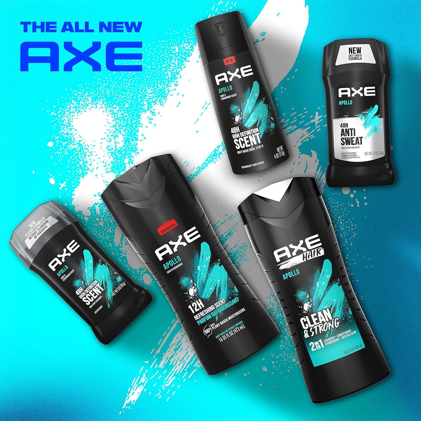 AXE Apollo Body Spray Deodorant for Long-Lasting Odor Protection, Sage & Cedarwood Deodorant - 4oz (Pack of 4)
