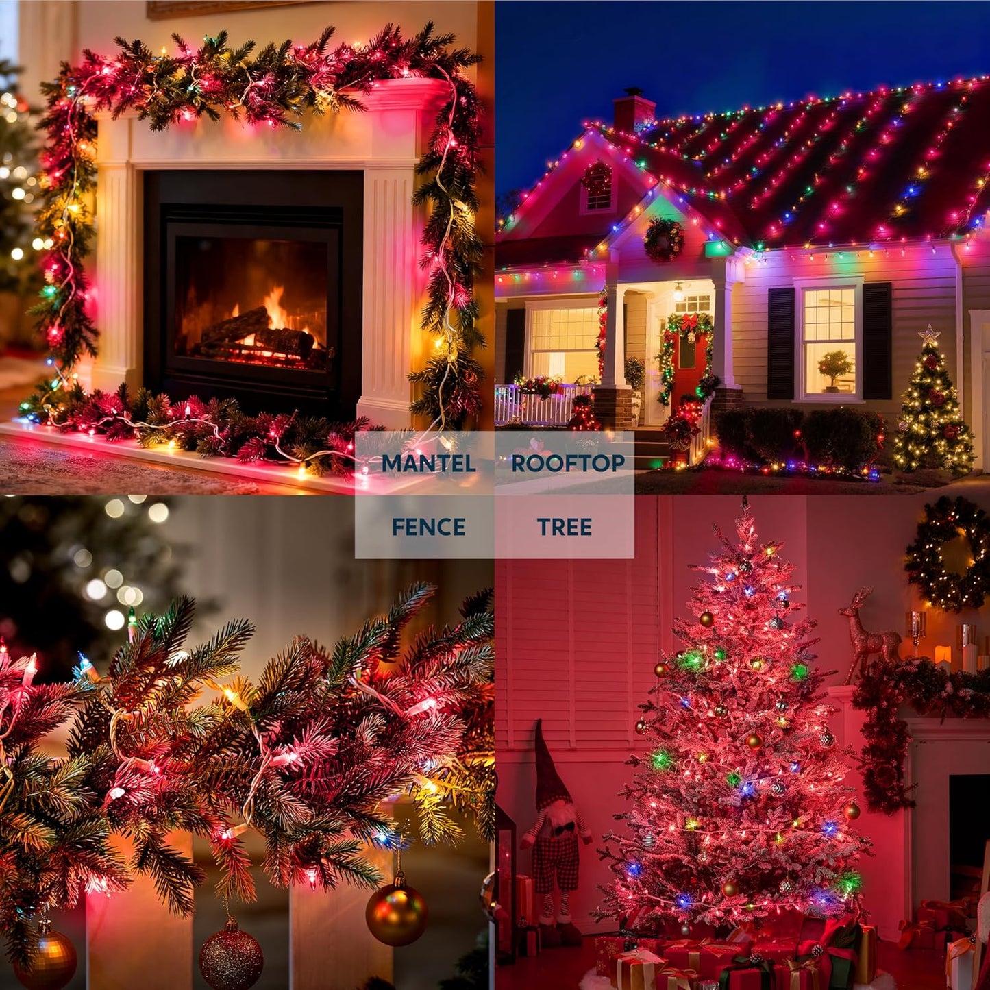 Kersfees String Lights Binne 100CT Mini Pienk 21.4 FT Beligtingsdekor - Wit Draad