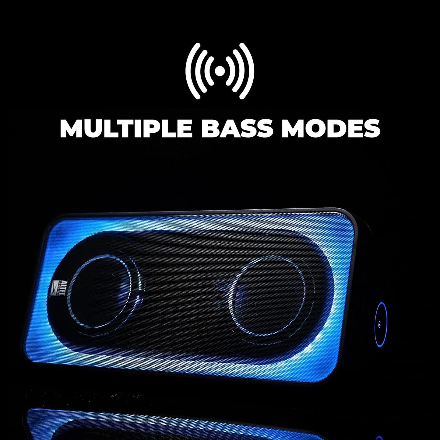 Altec Lansing Shockwave 200 Draadlose Partytjie Luidspreker 180W Bluetooth Luidspreker met 'n Langdurige 12 Uur Battery, Multi LED Partytjie Modes, Verskeie Basversterking Modes, Partytjie Sinkronisasie, AM/FM Radio