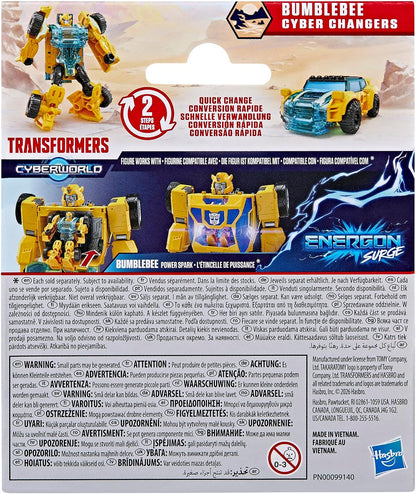 Transformers CYBERWORLD Bumblebee Cyber Changers Energon Surge 4-Inch Action Figure Quick Change to Car Mode - Robot Toys (Kids 6+)